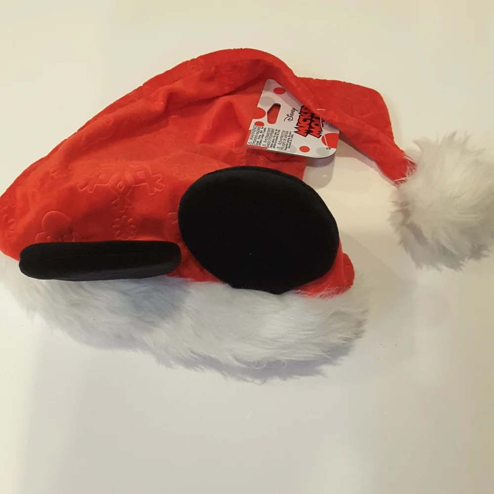 Disney Christmas Holiday Hat Mickey Mouse Santa Hat, with Mickey ears, One Size